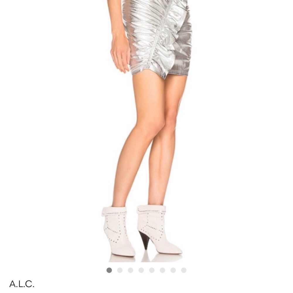 A.L.C. Silver Lamb Leather Jupiter Mini Skirt